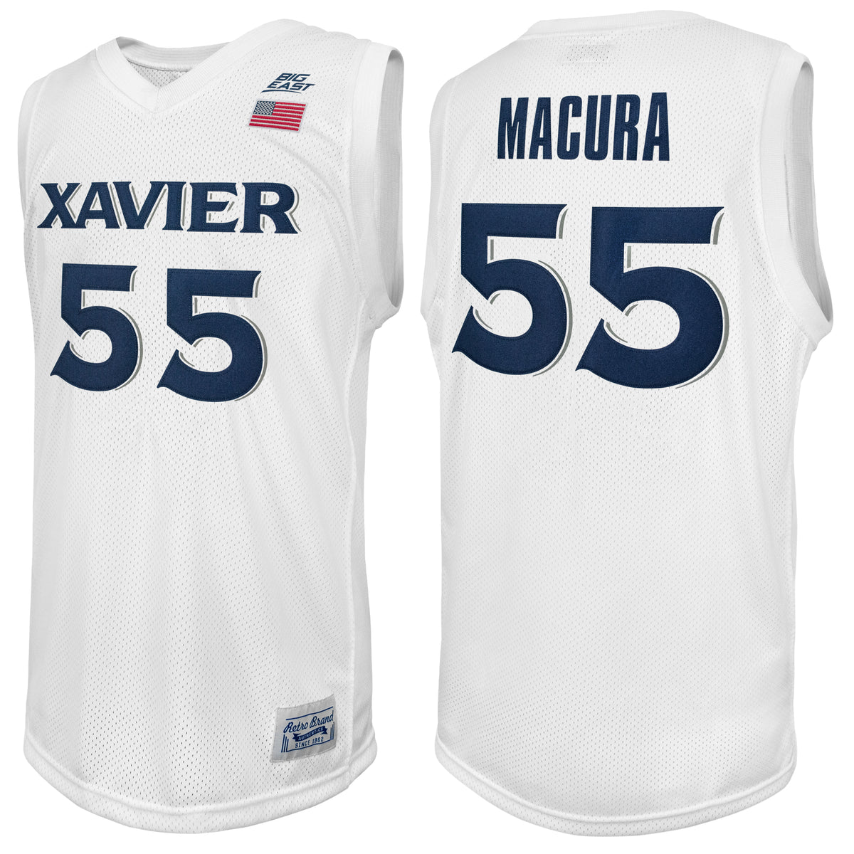 Xavier Musketeers J.P. Macura Throwback Jersey ORIGINAL RETRO BRAND