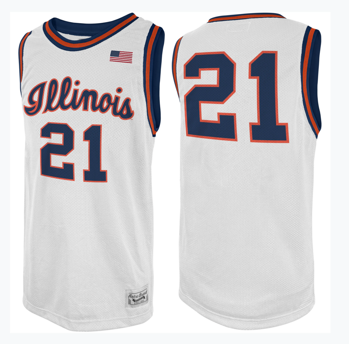 University of Illinois Fighting Illini Men's Basketball #1 Retro Miniature  Sports Jersey (Orange) 2023