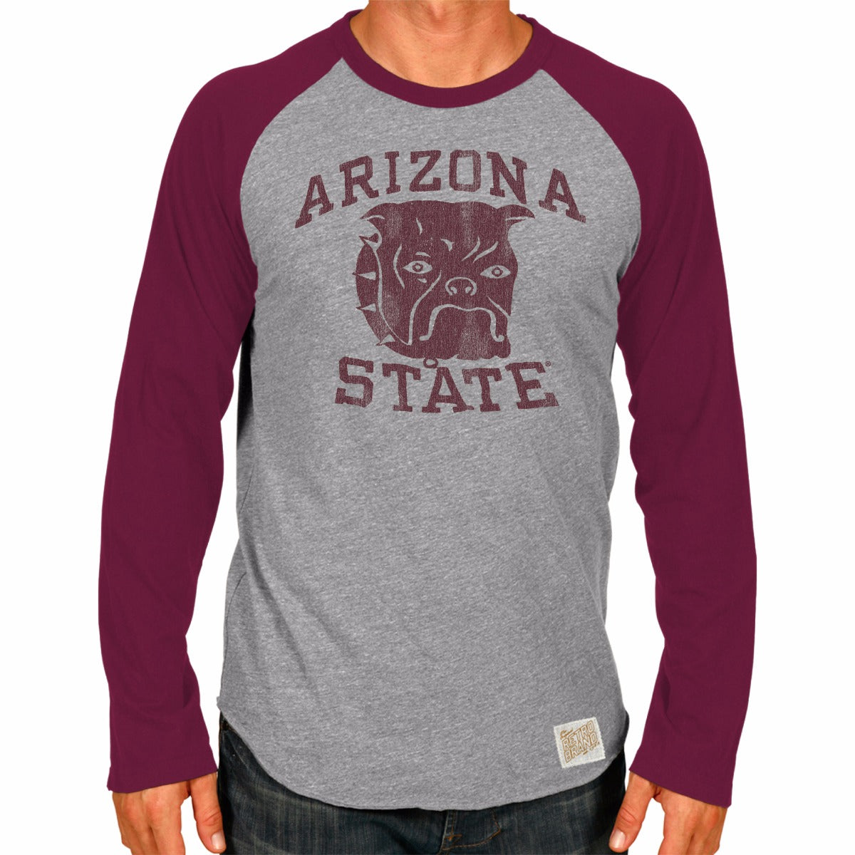 Arizona State Sun Devils Men's Long Sleeve Raglan Baseball Tee