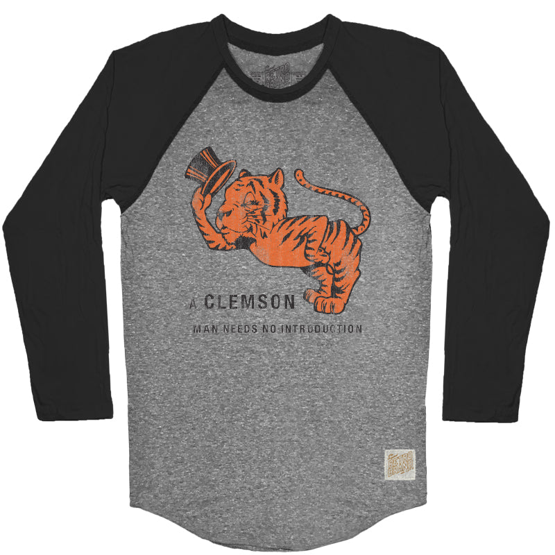 Clemson Tigers Tri-Blend Contrast Raglan