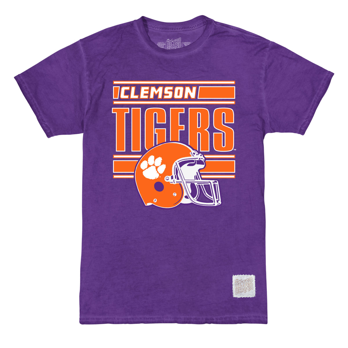 Clemson Tigers Helmet Graphic T-Shirt – ORIGINAL RETRO BRAND Clemson Tigers Helmet Graphic T-Shirt – ORIGINAL RETRO BRAND