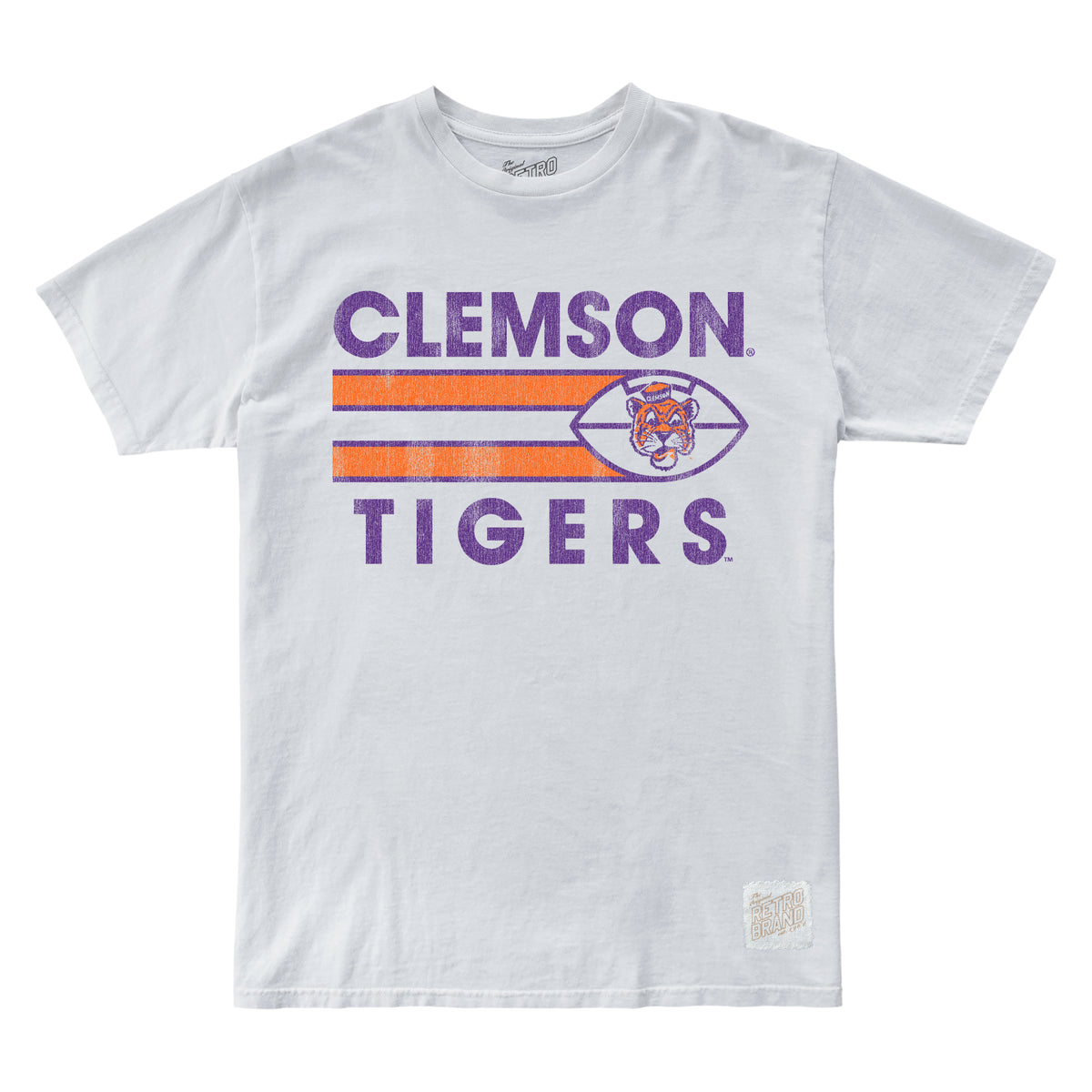 Clemson Tigers Striped Football Graphic T-Shirt