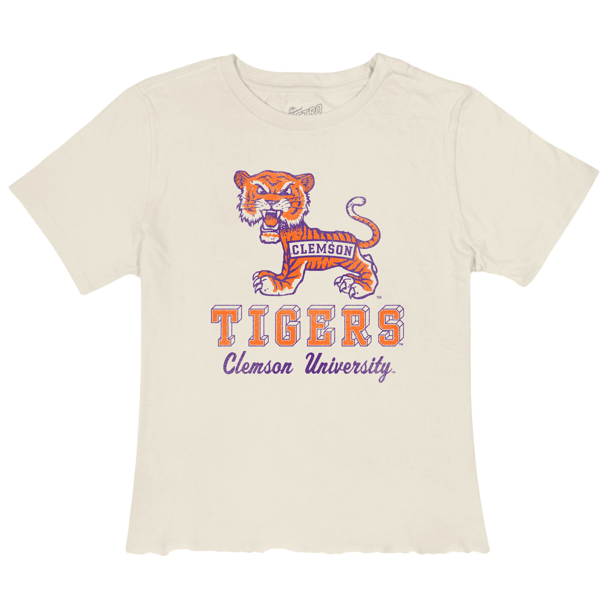 Clemson Tigers Women's Vintage Mascot Crop Tee