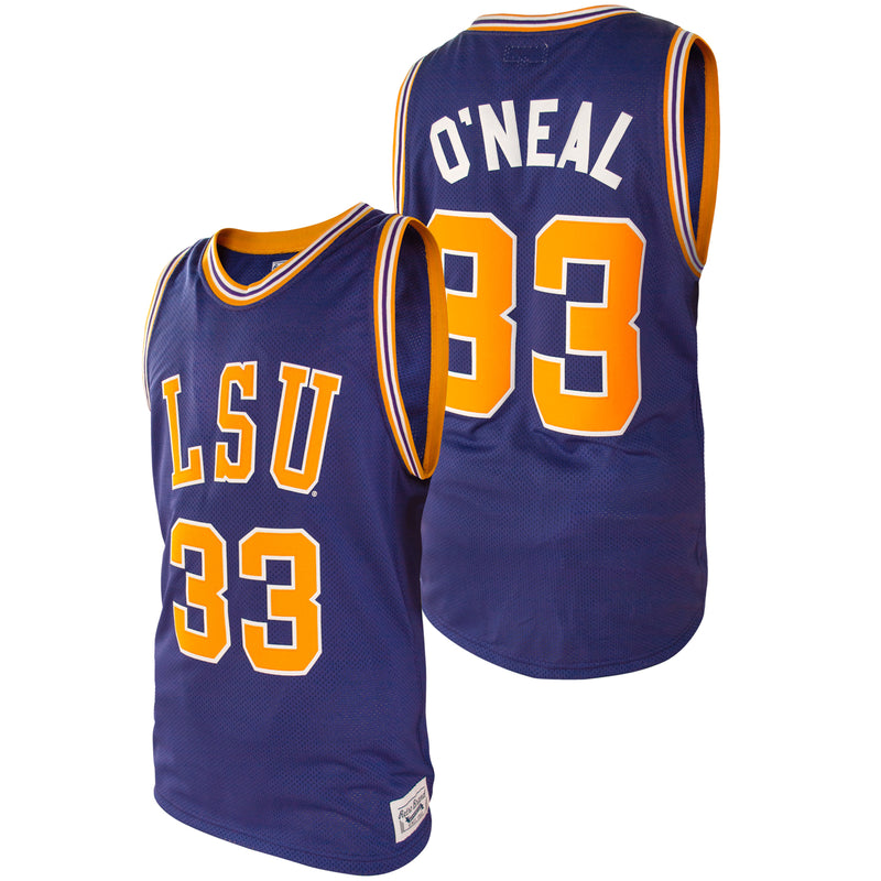 JordansSecretStuff Shaquille O'Neal LSU College Basketball Jersey (Yellow) Custom Throwback Retro College Jersey M