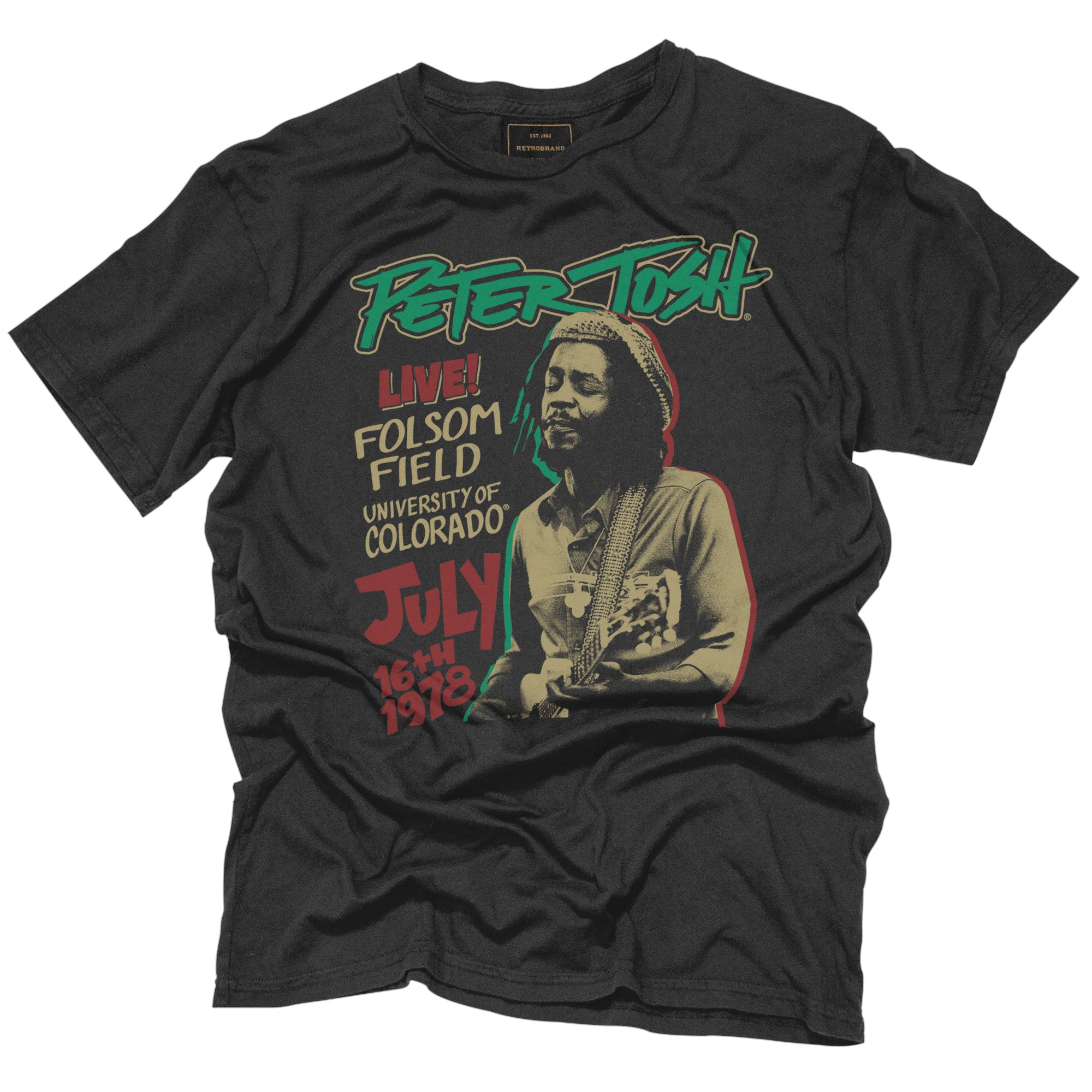 Peter Tosh Folsom Field Black Label Tee – ORIGINAL RETRO BRAND