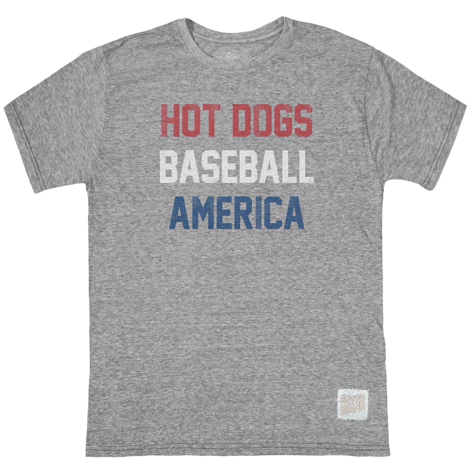 Hot Dogs Baseball America Tri-Blend Tee