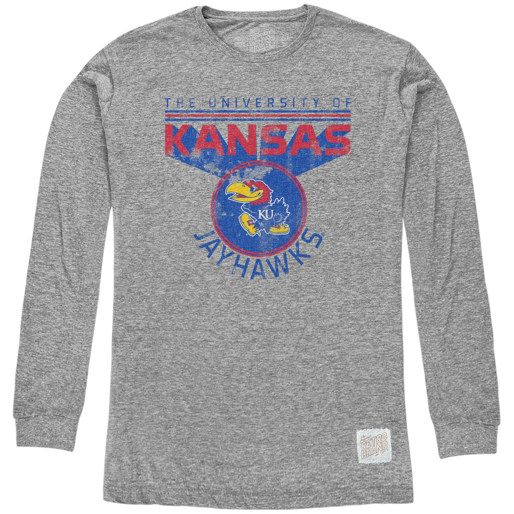 Kansas Jayhawks Long Sleeve Tri-Blend Tee – ORIGINAL RETRO BRAND