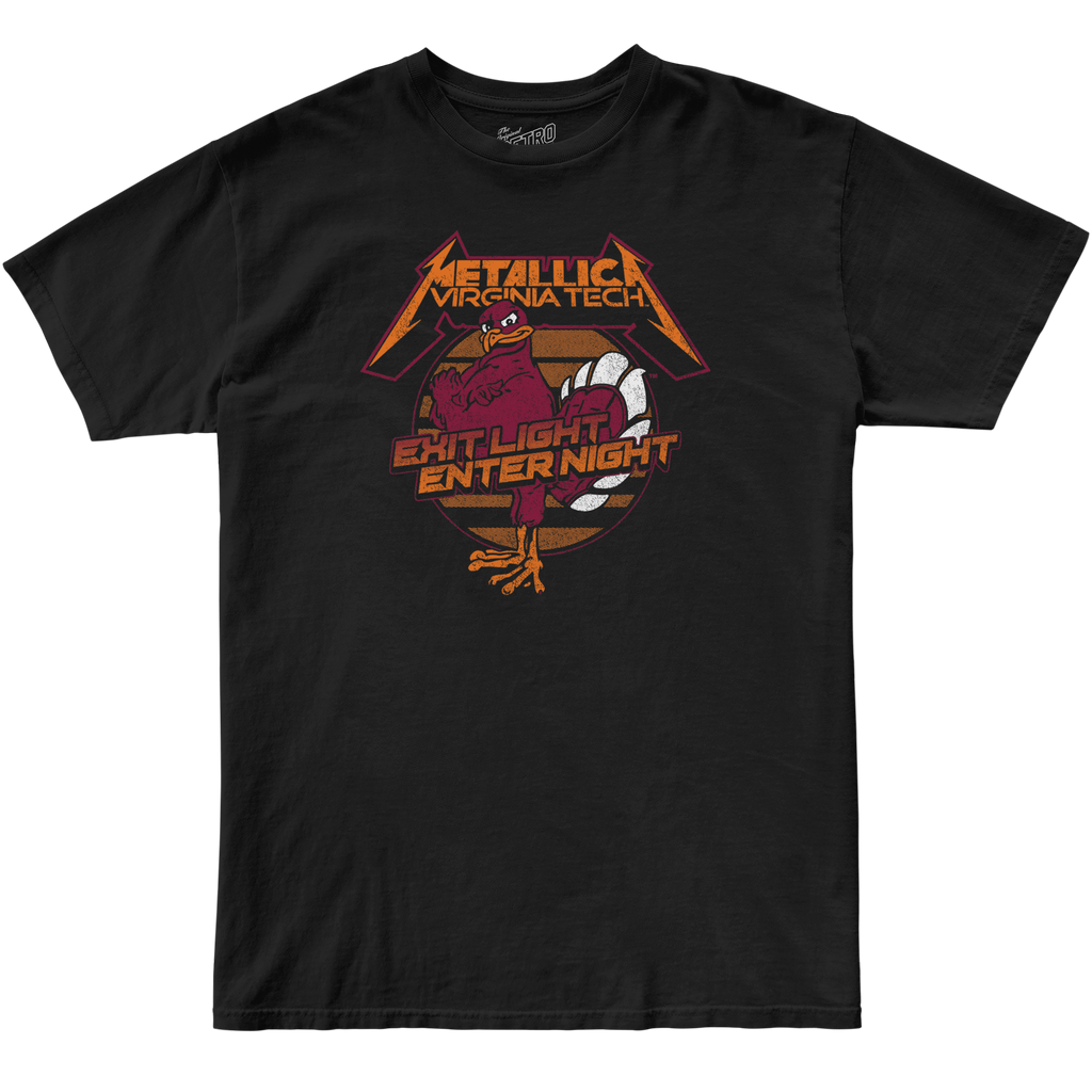Virginia Tech x Metallica 100 Cotton Tee ORIGINAL RETRO BRAND