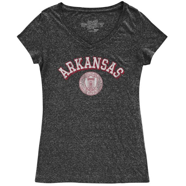 Arkansas Women's Short Sleeve V-Neck Vintage Tee