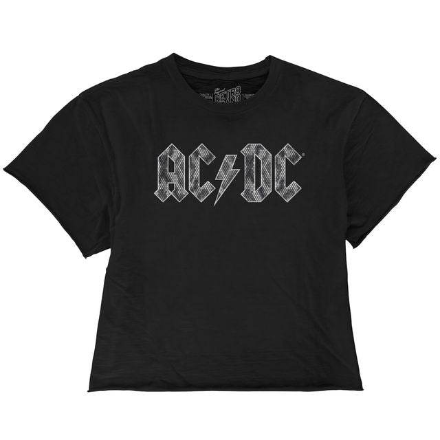 AC/DC Snake Skin Logo 100% Cotton Crop Slub Tee