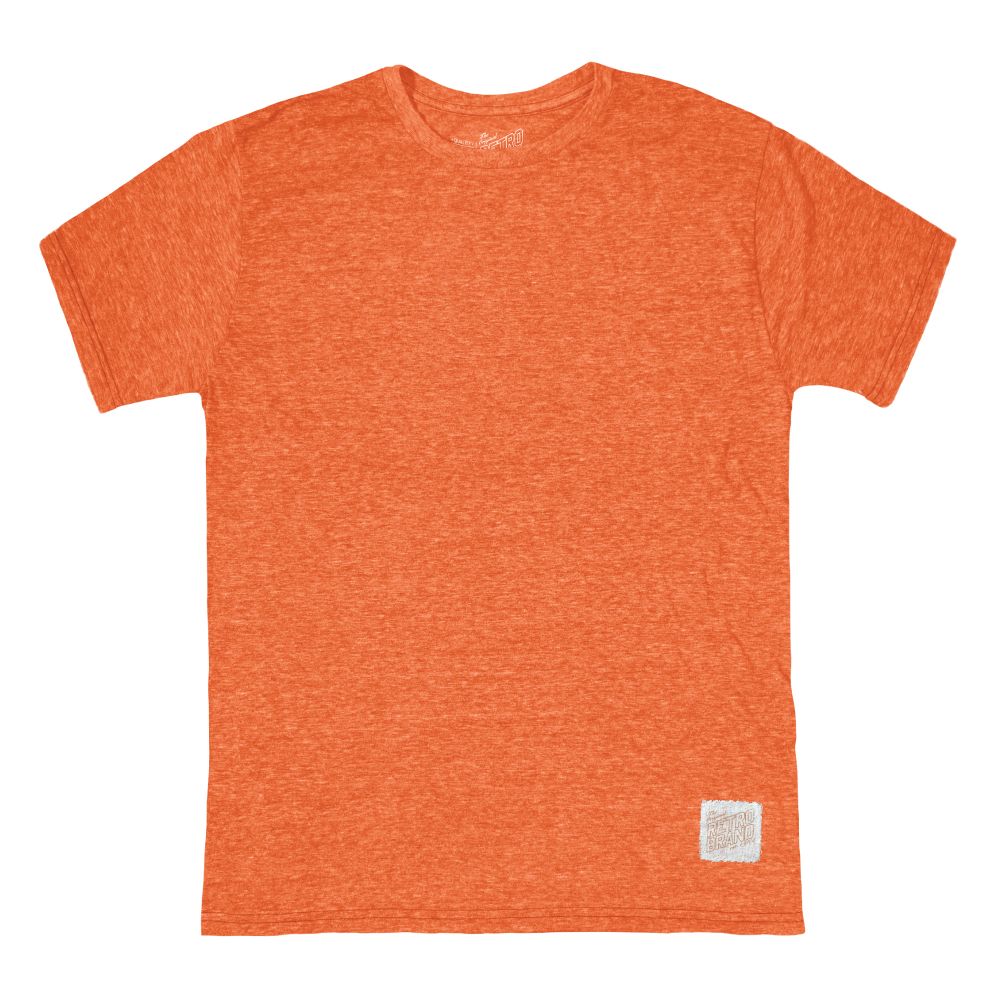 Retro Comfort tri-blend unisex short sleeve blank tee in streaky orange