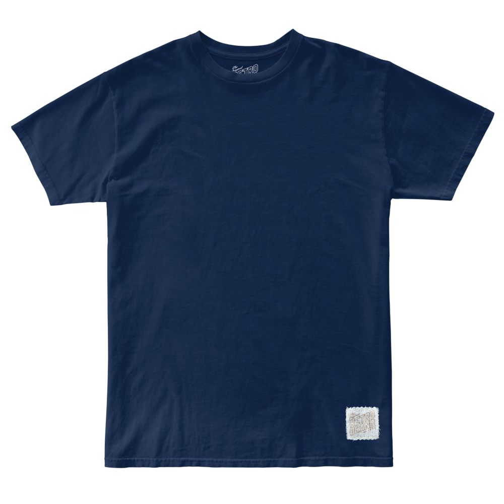 Retro Comfort 100% cotton unisex short sleeve blank tee in navy