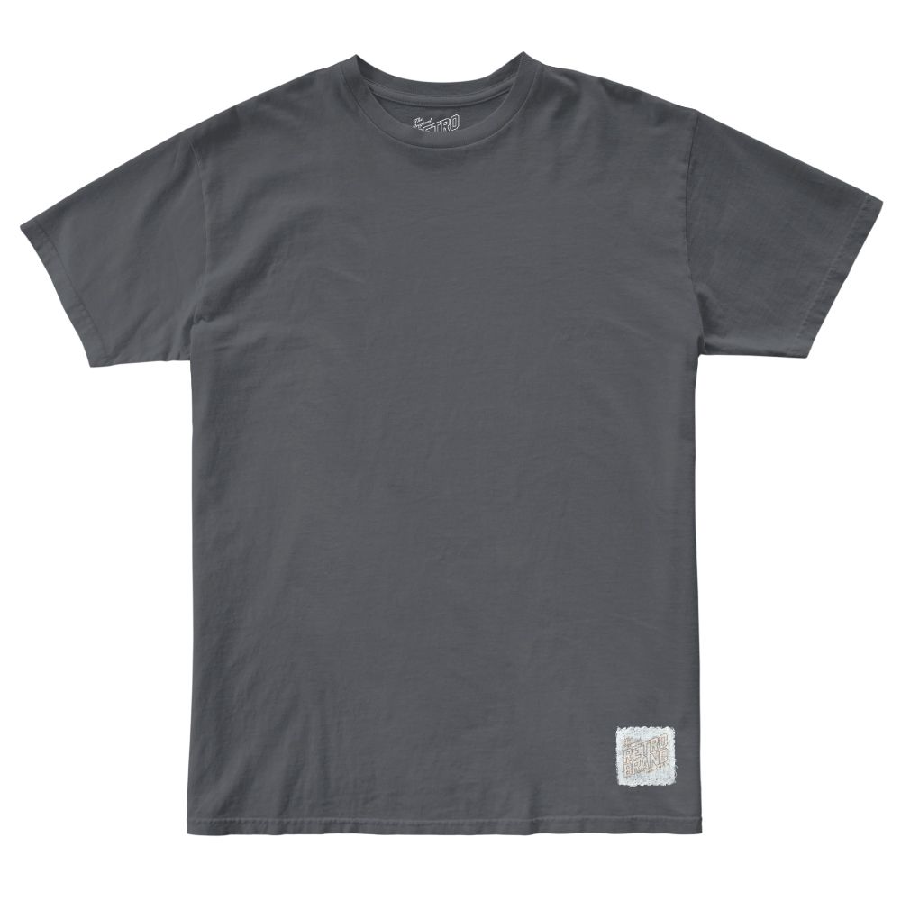 Retro Comfort 100% cotton unisex short sleeve blank tee in charcoal