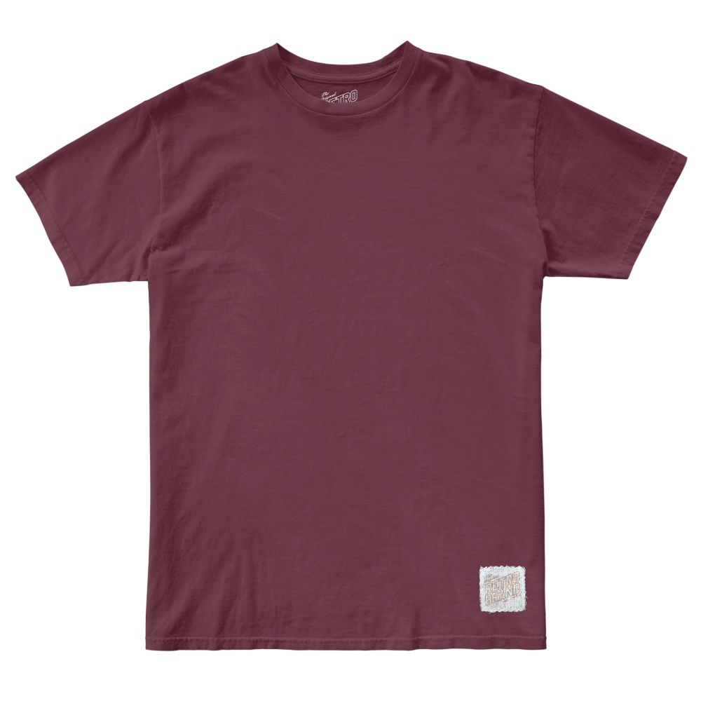 Retro Comfort 100% cotton unisex short sleeve blank tee in maroon