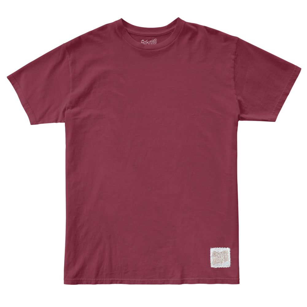 Retro Comfort 100% cotton unisex short sleeve blank tee in garnet