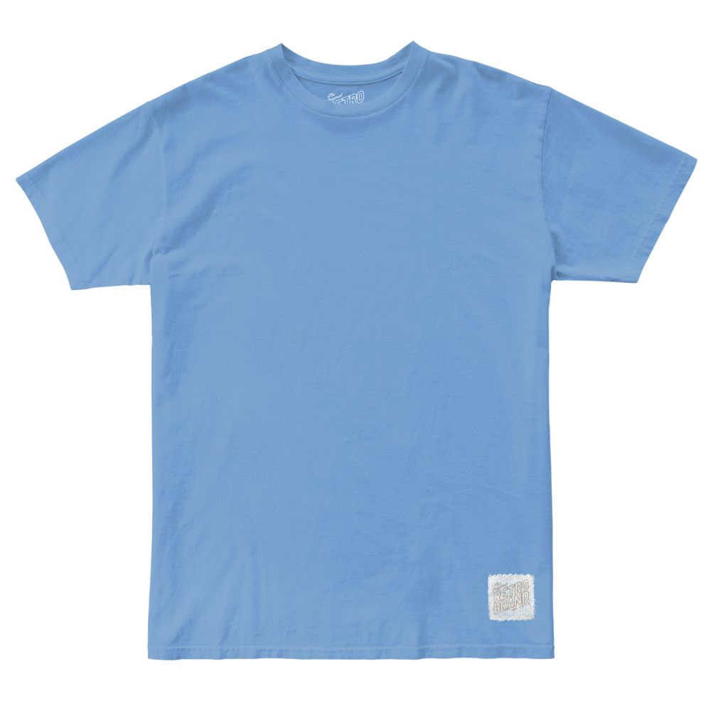 Retro Comfort 100% cotton unisex short sleeve blank tee in carolina blue