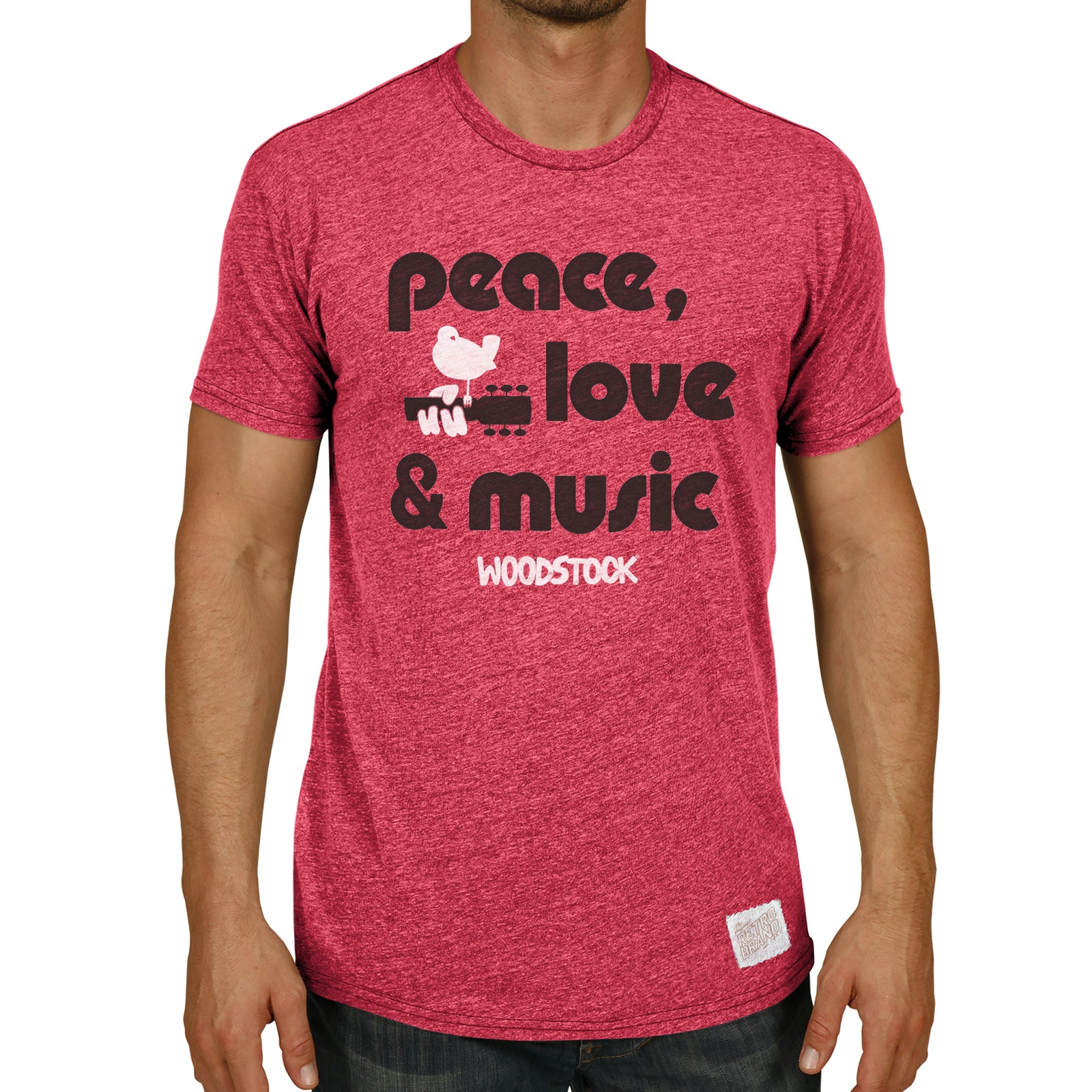 Woodstock Peace Love & Music Unisex Tri-Blend Tee