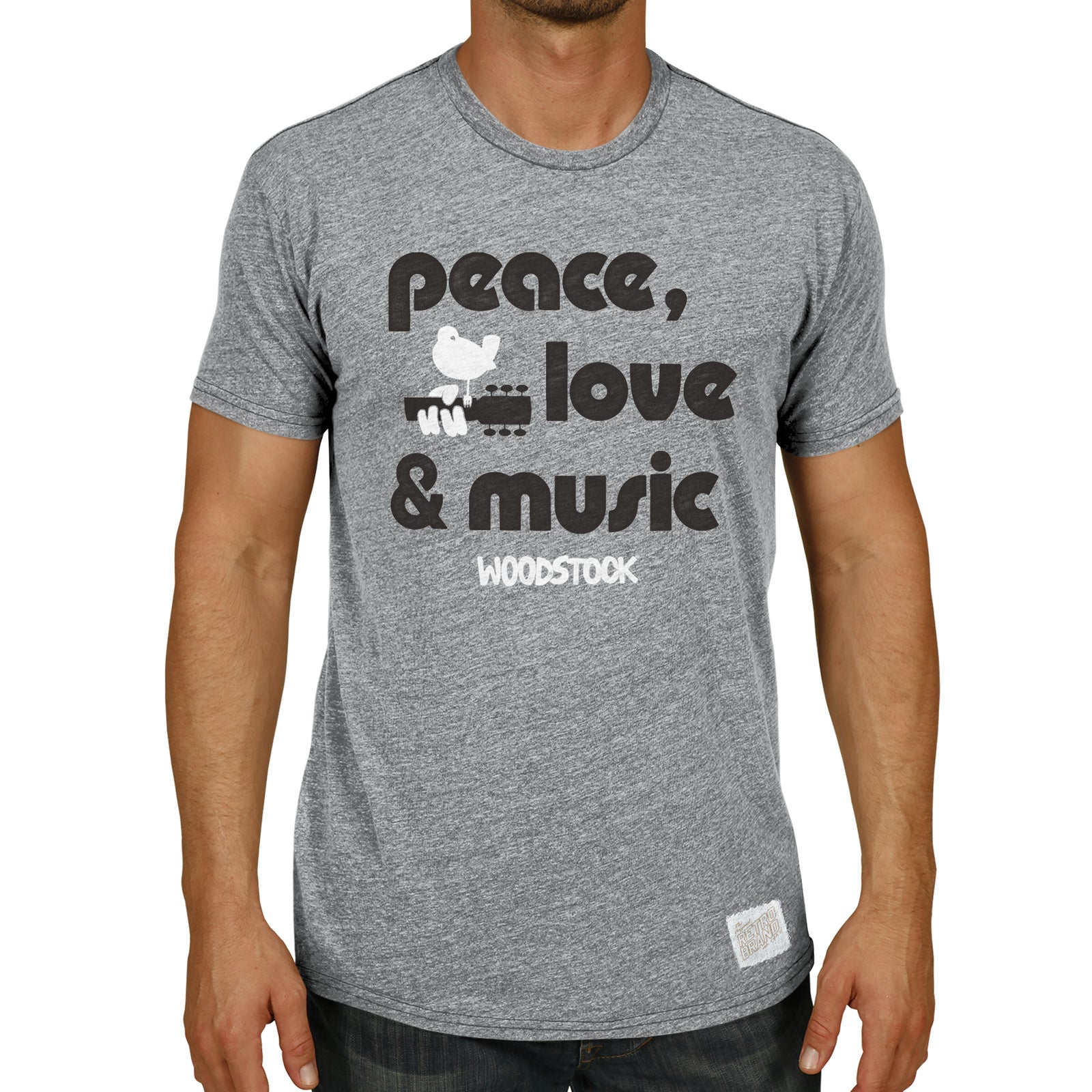 Woodstock Peace Love & Music Tri-Blend Unisex Tee
