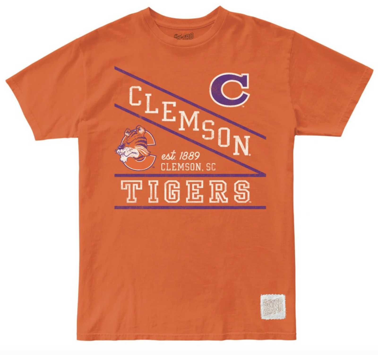Clemson Tigers 100% Cotton Tee – ORIGINAL RETRO BRAND