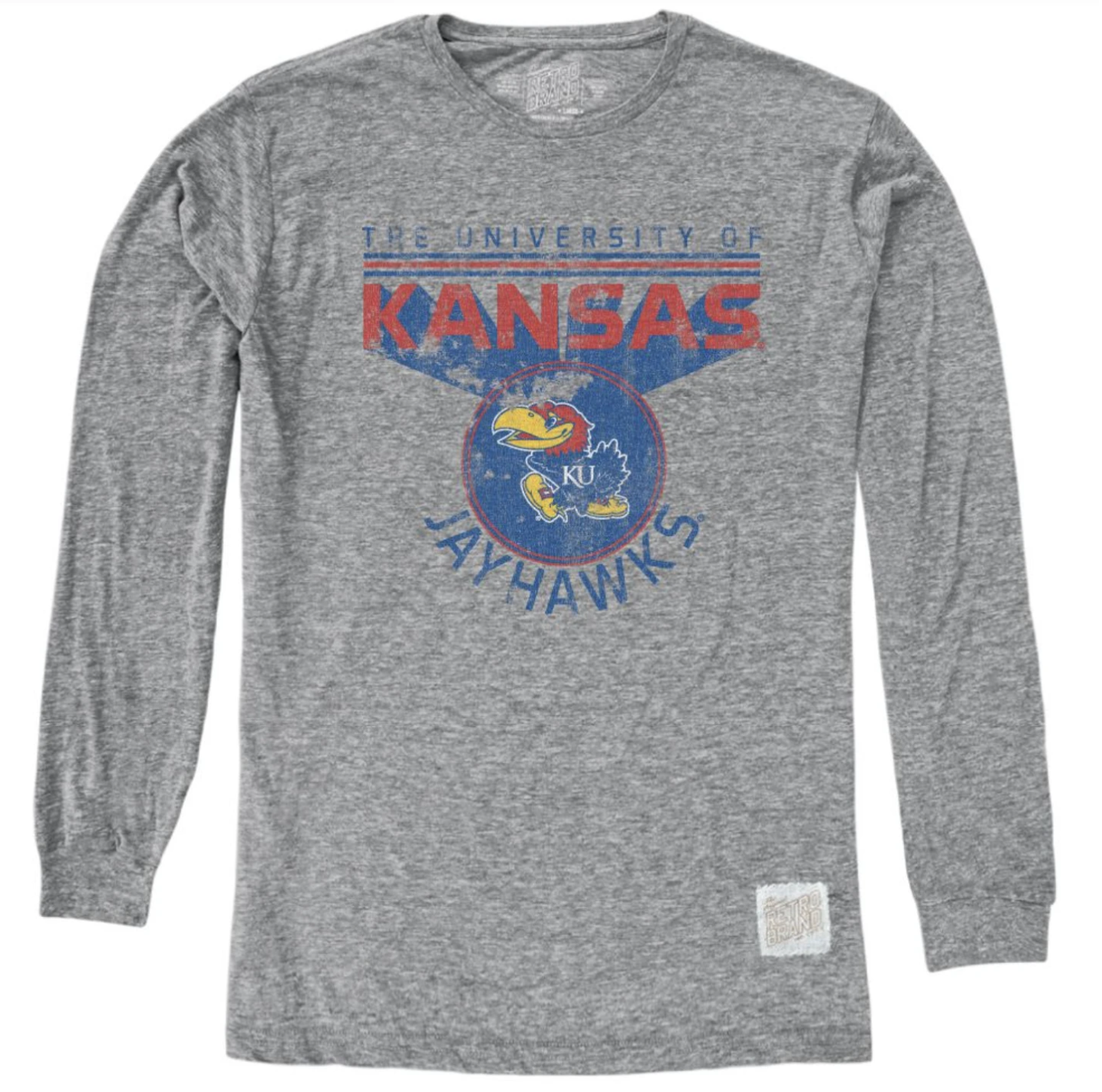 Kansas Jayhawks Long Sleeve Tri-Blend Tee