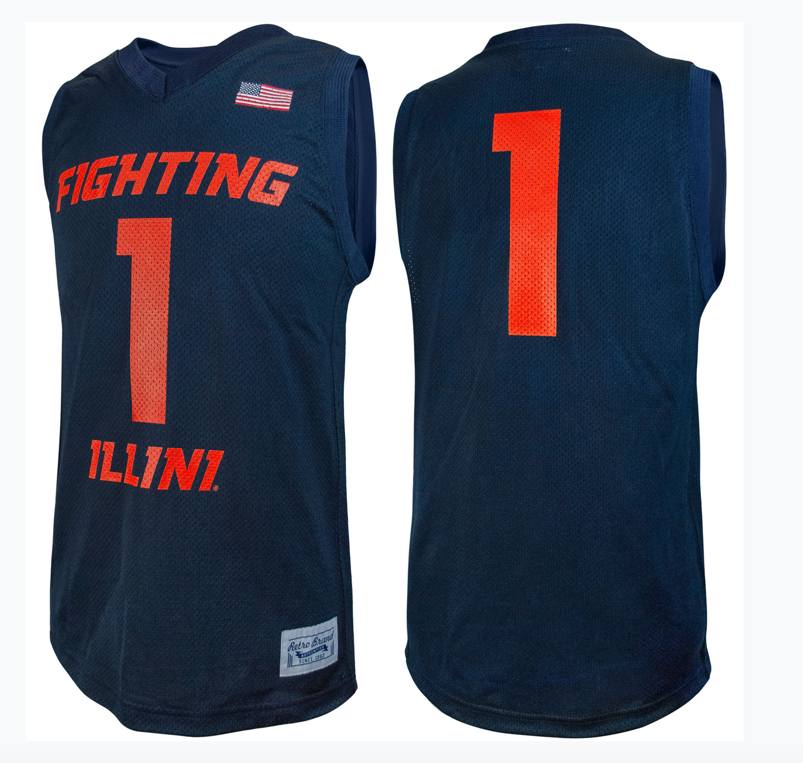 Nike ILLINOIS FIGHTING ILLINI RETRO BASKETBALL JERSEY NCAA Sz L