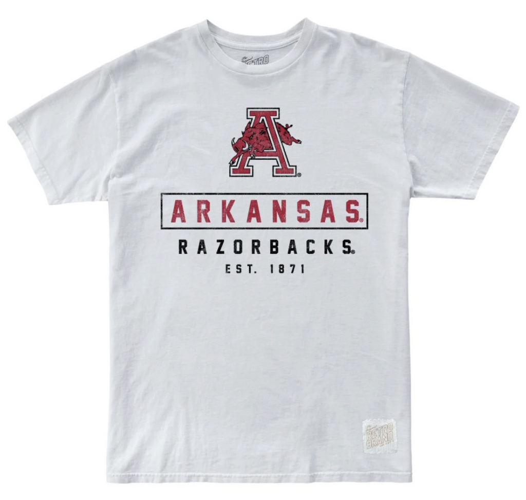 Arkansas Razorbacks 100% Cotton Tee – ORIGINAL RETRO BRAND