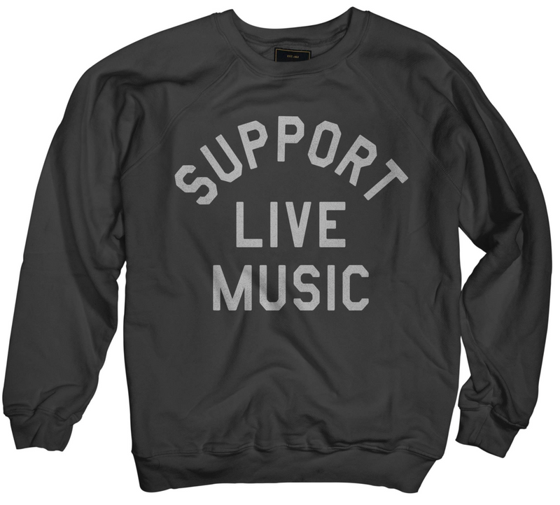 Support Live Music Black Label Sweatshirt – ORIGINAL RETRO BRAND