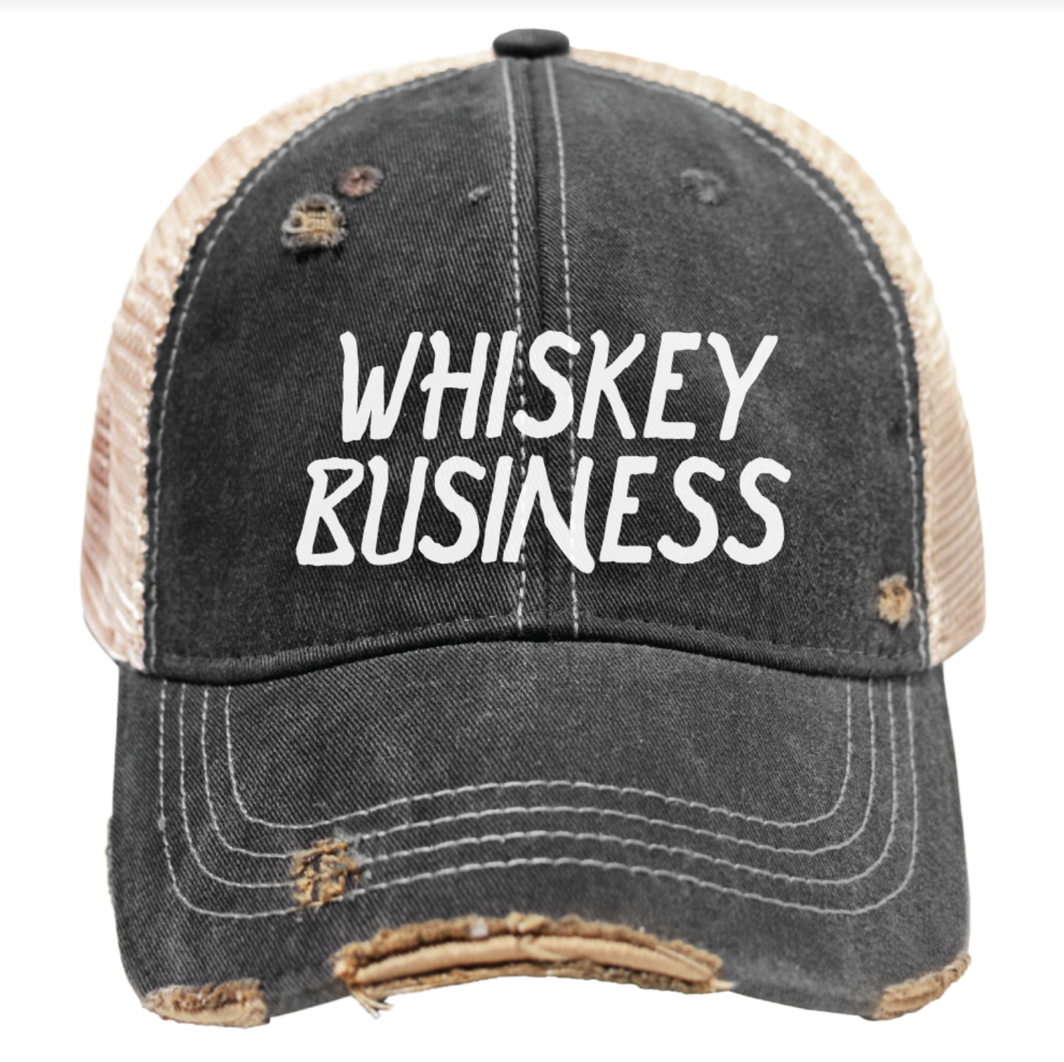 Whiskey Business Vintage Snap Back Trucker Cap