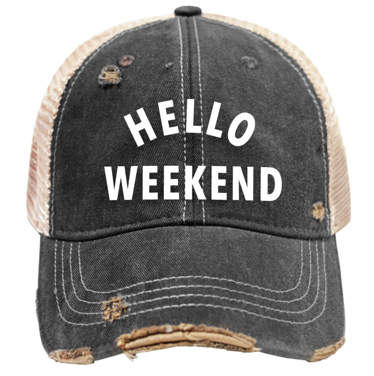 Hello Weekend Snapback Vintage Trucker Cap