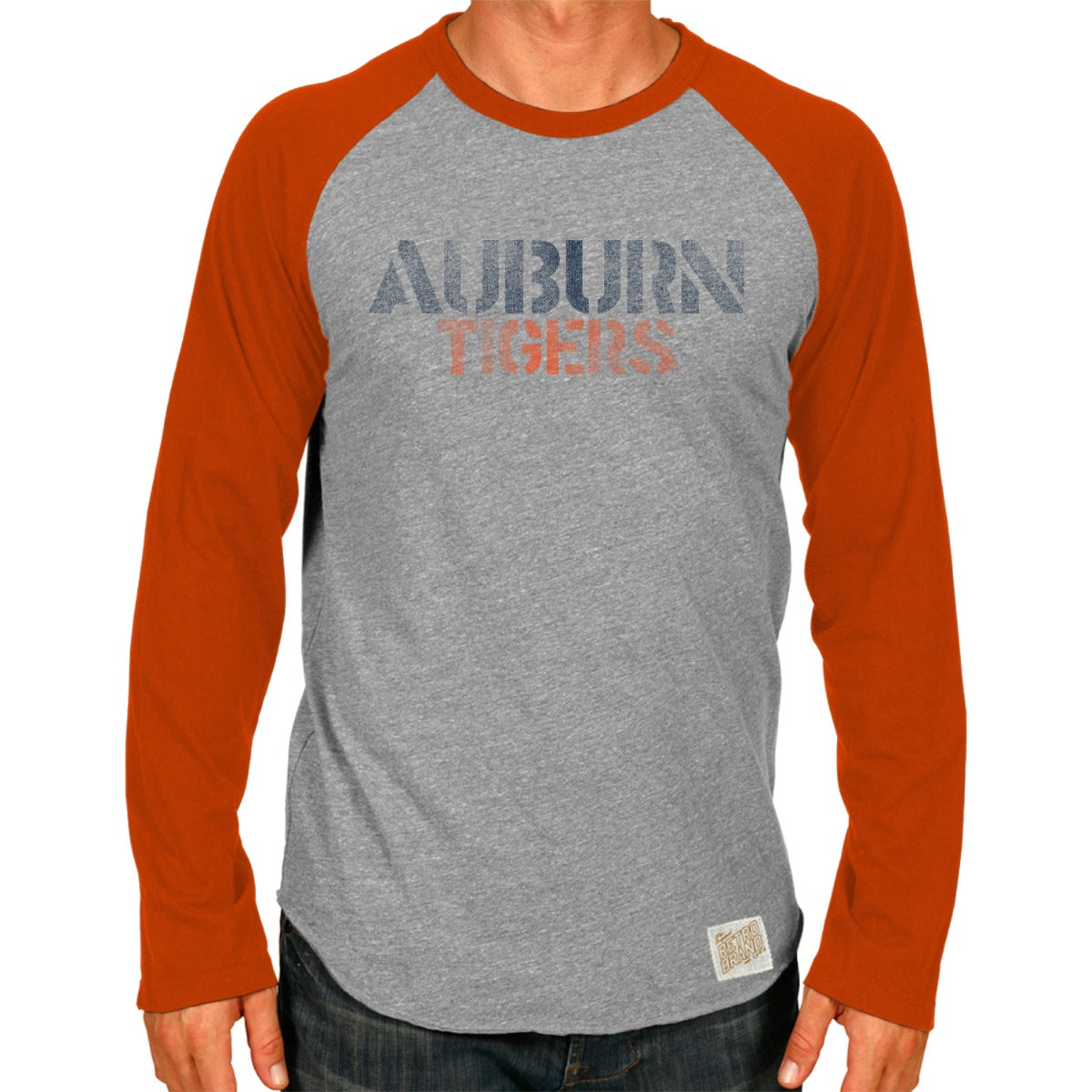 Auburn Tigers Tri-Blend Unisex Contrast Raglan