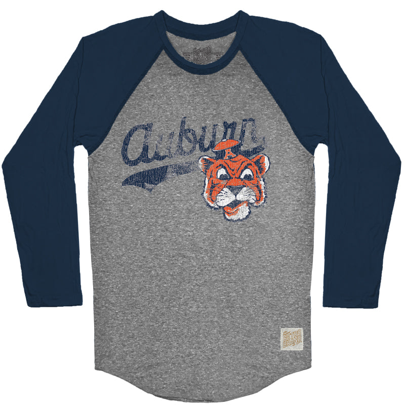 Auburn Tigers Tri-Blend Unisex Contrast Raglan