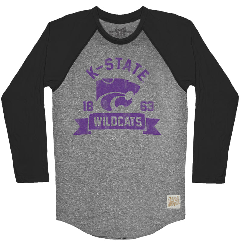 Kansas State Tri-Blend Contrast Unisex Raglan
