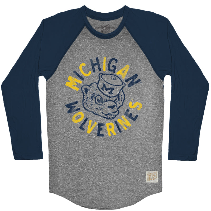 Michigan Tri-Blend Unisex Contrast Raglan