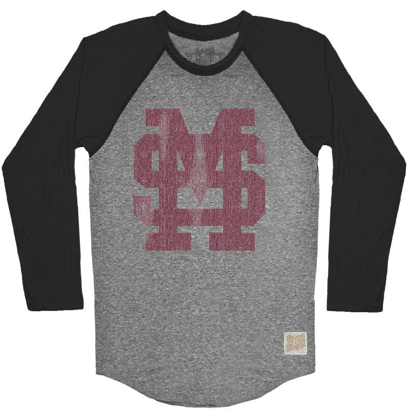 Mississippi State Tri-Blend Unisex Contrast Raglan