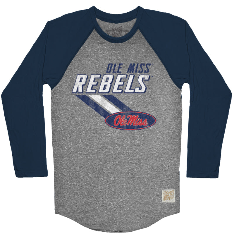 Ole Miss Rebels Tri-Blend Unisex Contrast Raglan