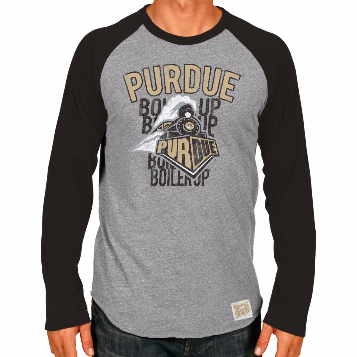 Purdue Boilermakers Tri-Blend Unisex Contrast Raglan