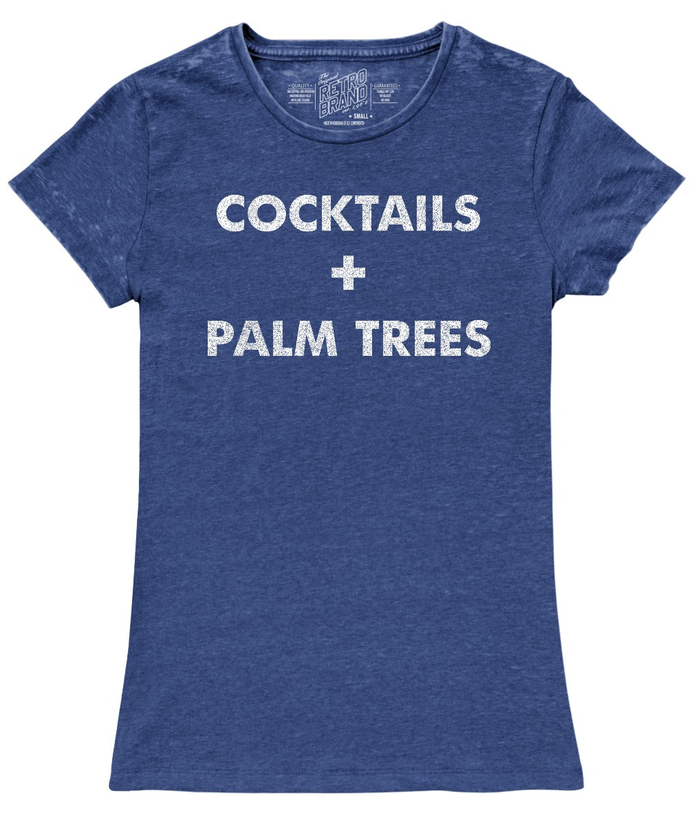 Cocktails & Palm Trees 100% Cotton Women's Tee