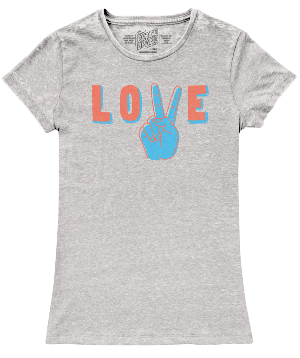 Peace and Love Women's Vintage Crew Tee