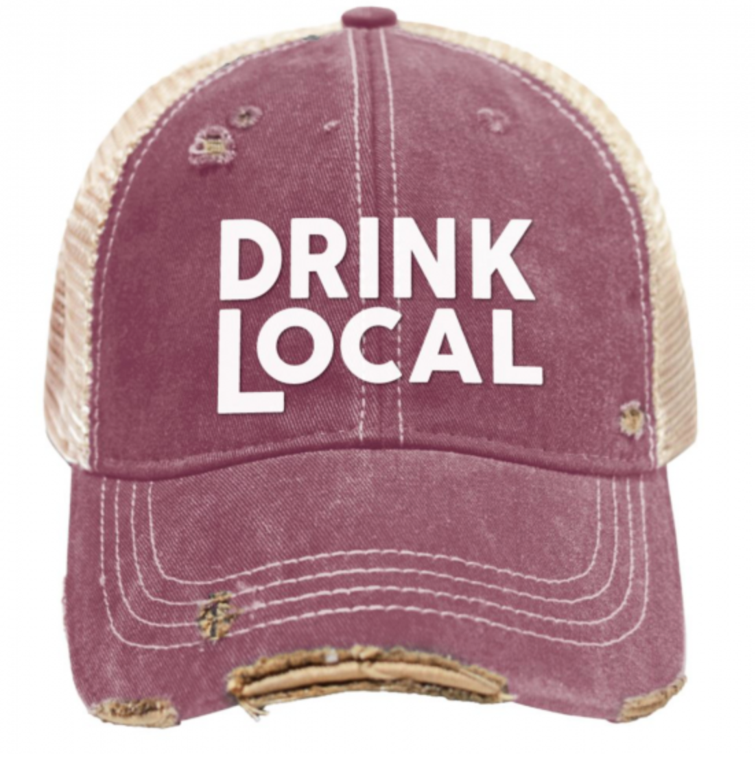 Drink Local Vintage Snap Back Trucker Cap